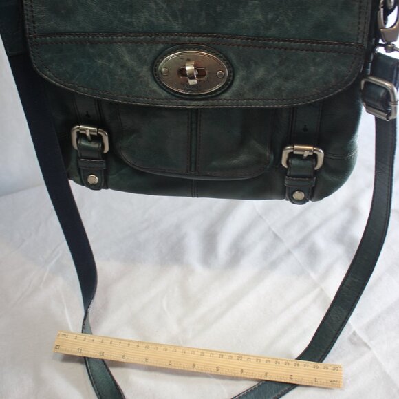 Teal leather Fossil bag - Picture 3 of 4
